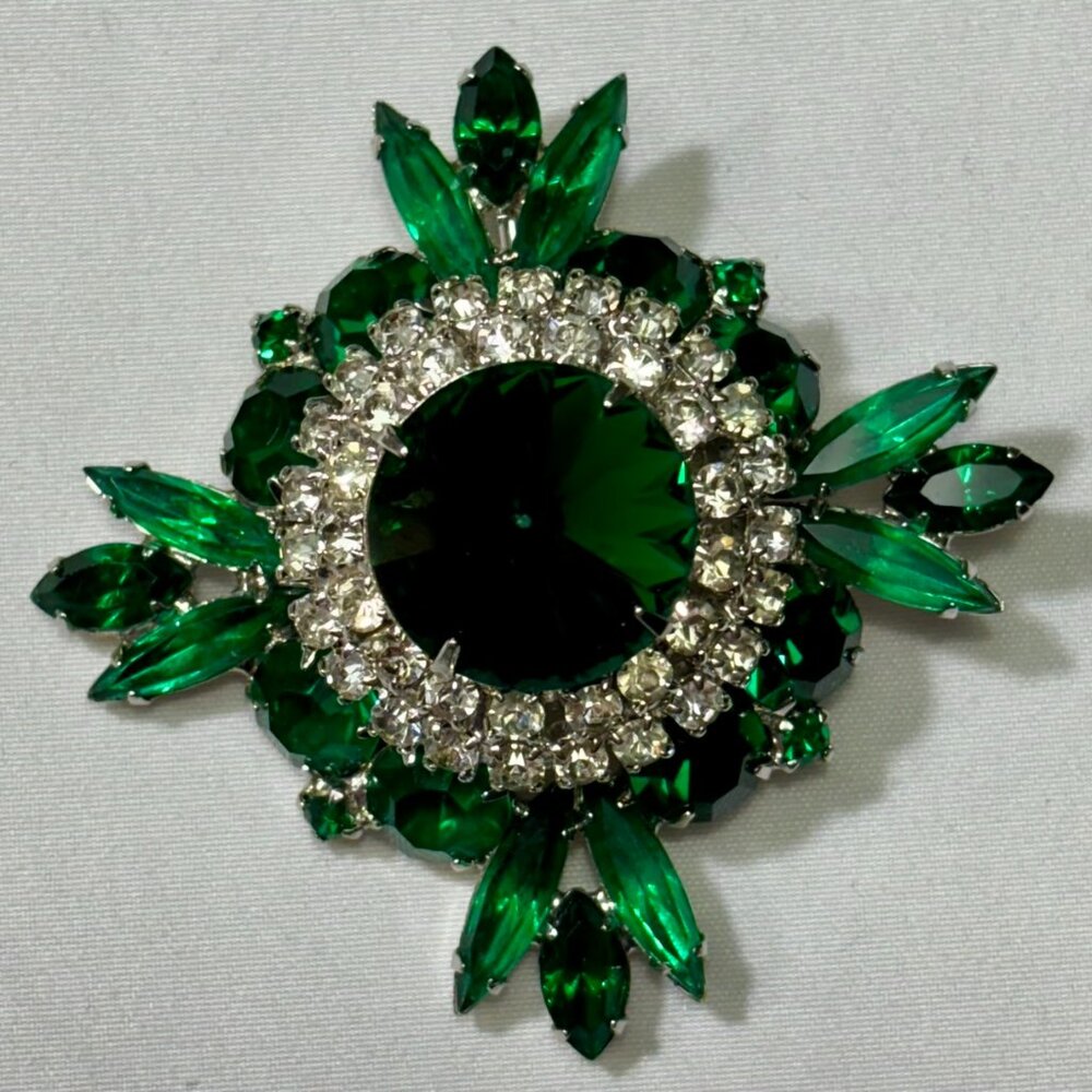 ✨ STUNNING Vintage Unsigned Juliana (DeLizza & Elster) Rhinestone Brooch Pin ✨ - Picture 3 of 8